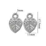 Silver color / 1 Piece Romantic Series Daily Leaf Stainless Steel Silver Color Women's Pendants Picture19