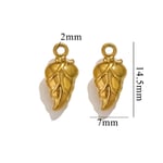 Gold color / 1 Piece Romantic Series Daily Leaf Stainless Steel Gold Color Women's Pendants Picture22