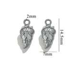 Silver color / 1 Piece Romantic Series Daily Leaf Stainless Steel Silver Color Women's Pendants Picture21