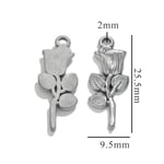 Silver color / 1 Piece Romantic Series Daily Rose Stainless Steel Silver Color Women's Pendants Picture27