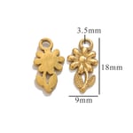 Gold color / 1 Piece Romantic Series Daily Flower Stainless Steel Gold Color Women's Pendants Picture31