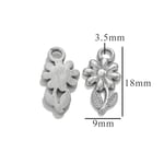 Silver color / 1 Piece Romantic Series Daily Flower Stainless Steel Silver Colored Women's Pendants Picture30