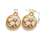 White gold / 1 Piece Simple Series Sport Ball Drop Oil Stainless Steel Gold Color Unisex Pendants Picture2