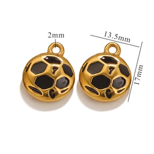 1 Piece Simple Series Sport Ball Drop Oil Stainless Steel Gold Color Unisex Pendants h5 