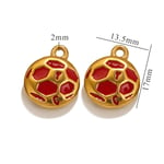 Red / 1 Piece Simple Series Sport Ball Drop Oil Stainless Steel Gold Color Unisex Pendants 