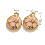 Pink & Gold / 1 Piece Simple Series Sport Ball Drop Oil Stainless Steel Gold Color Unisex Pendants Picture3