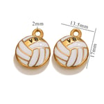 White gold / 1 Piece Simple Series Sport Ball Drop Oil Stainless Steel Gold Color Unisex Pendants Picture7