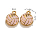 Pink & Gold / 1 Piece Simple Series Sport Ball Drop Oil Stainless Steel Gold Color Unisex Pendants Picture5