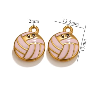 Pendentif unisexe en acier inoxydable couleur or, série simple, boule de sport, goutte d'huile, 1 pièce h5 