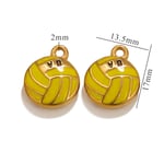 Yellow & Gold / 1 Piece Simple Series Sport Ball Drop Oil Stainless Steel Gold Color Unisex Pendants Picture9