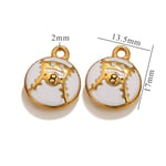 White gold / 1 Piece Simple Series Sport Ball Drop Oil Stainless Steel Gold Color Unisex Pendants Picture10