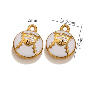 1 Piece Simple Series Sport Ball Drop Oil Stainless Steel Gold Color Unisex Pendants h5 