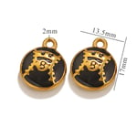 Black & Gold / 1 Piece Simple Series Sport Ball Drop Oil Stainless Steel Gold Color Unisex Pendants Picture12