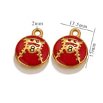 Red / 1 Piece Simple Series Sport Ball Drop Oil Stainless Steel Gold Color Unisex Pendants Picture11