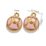 Pink & Gold / 1 Piece Simple Series Sport Ball Drop Oil Stainless Steel Gold Color Unisex Pendants Picture13