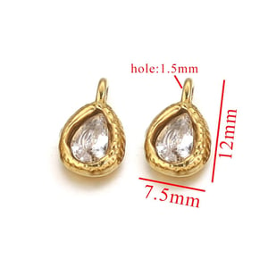 1 Piece Romantic Series Trendy Droplet Stainless Steel Gold Color Women's Pendants h5 