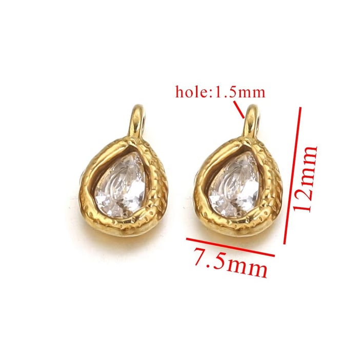 1 Piece Romantic Series Trendy Droplet Stainless Steel Gold Color Women's Pendants 