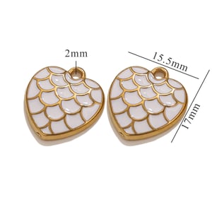 1 Piece Romantic Series Classic Heart  Drop Oil Stainless Steel Gold Color Women's Pendants h5 