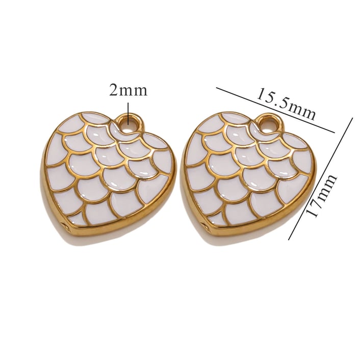 1 Piece Romantic Series Classic Heart  Drop Oil Stainless Steel Gold Color Women's Pendants 