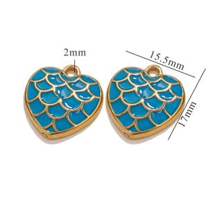 1 Piece Romantic Series Classic Heart  Drop Oil Stainless Steel Gold Color Women's Pendants h5 