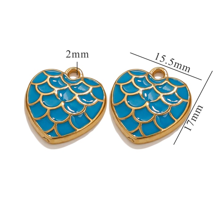 1 Piece Romantic Series Classic Heart  Drop Oil Stainless Steel Gold Color Women's Pendants 