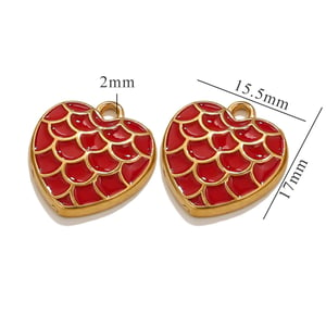 1 Piece Romantic Series Classic Heart  Drop Oil Stainless Steel Gold Color Women's Pendants h5 