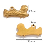 Gold color / 1 Piece Simple Series Chic Boots Stainless Steel Gold Color Unisex Pendants Picture6