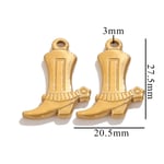 Gold color / 1 Piece Simple Series Chic Boots Stainless Steel Gold Color Unisex Pendants Picture7