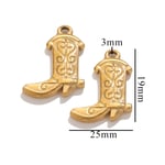 Gold color / 1 Piece Simple Series Chic Boots Stainless Steel Gold Color Unisex Pendants Picture8