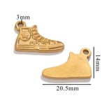 Gold color / 1 Piece Simple Series Chic Boots Stainless Steel Gold Color Unisex Pendants Picture9