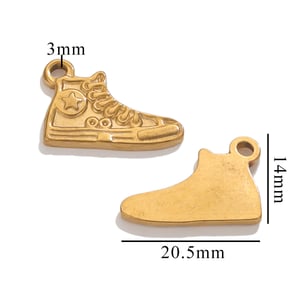 1 pezzo semplice serie stivali chic acciaio inossidabile colore oro unisex pendenti h5 