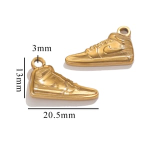 1 Piece Simple Series Chic Boots Stainless Steel Gold Color Unisex Pendants h5 