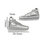 Silver color / 1 Piece Simple Series Chic Boots Stainless Steel Silver Color Unisex Pendants Picture5