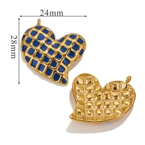 1 Piece Romantic Series Stunning Drop Oil Heart Stainless Steel Gold Color Women's Pendants h5 