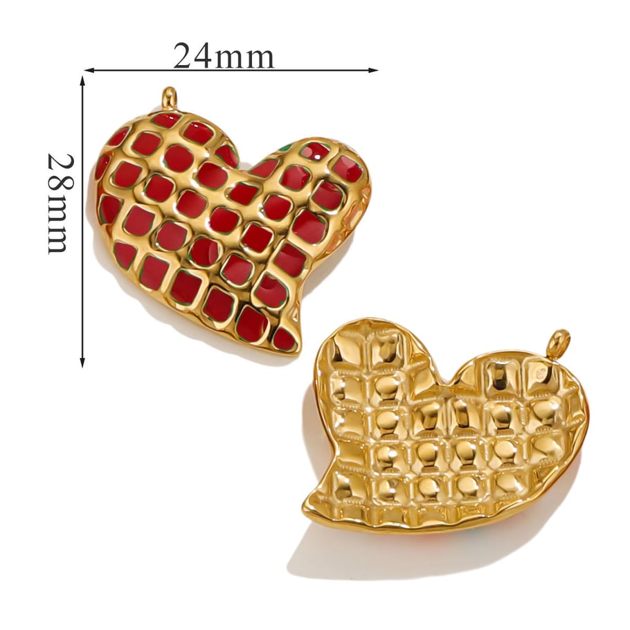 1 Piece Romantic Series Stunning Drop Oil Heart Stainless Steel Gold Color Women's Pendants