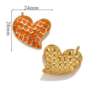 1 Piece Romantic Series Stunning Drop Oil Heart Stainless Steel Gold Color Women's Pendants h5 