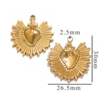 Gold color / 1 Piece Luxury Series Magnificent Heart Stainless Steel Gold Color Women's Pendants Picture4