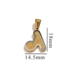 Gold color / 1 Piece Simple Series Chic Letter A Stainless Steel Gold Color Unisex Pendants 