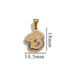 Gold color / 1 Piece Simple Series Chic Letter B Stainless Steel Gold Color Unisex Pendants Picture2