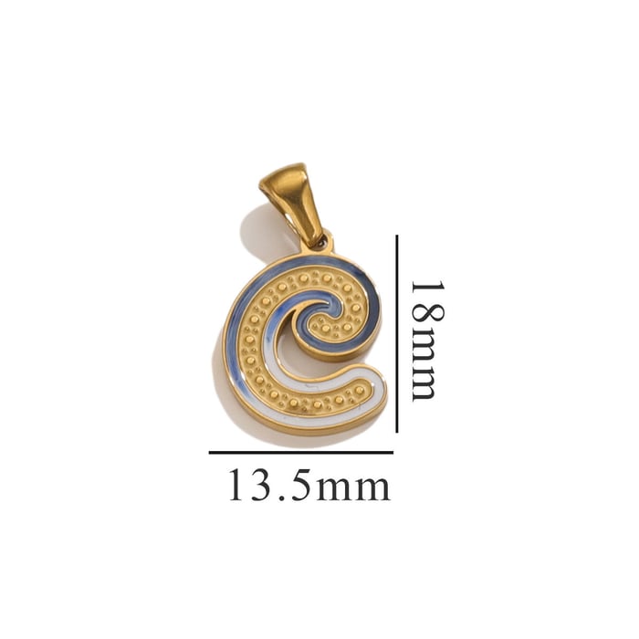 1 pezzo semplice serie chic lettera C acciaio inossidabile colore oro unisex pendenti 