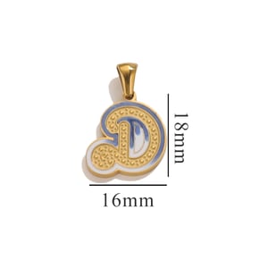 1 pezzo semplice serie chic lettera D in acciaio inossidabile color oro pendenti unisex h5 