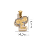 Gold color / 1 Piece Simple Series Chic Letter E Stainless Steel Gold Color Unisex Pendants Picture5