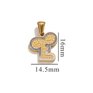 1 Piece Simple Series Chic Letter E Stainless Steel Gold Color Unisex Pendants h5 