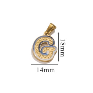 1 pezzo semplice serie chic lettera G in acciaio inossidabile color oro unisex pendenti h5 