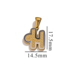 Gold color / 1 Piece Simple Series Chic Letter H Stainless Steel Gold Color Unisex Pendants Picture8