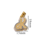 Gold color / 1 Piece Simple Series Chic Letter K Stainless Steel Gold Color Unisex Pendants Picture11