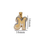 Gold color / 1 Piece Simple Series Chic Letter M Stainless Steel Gold Color Unisex Pendants Picture13