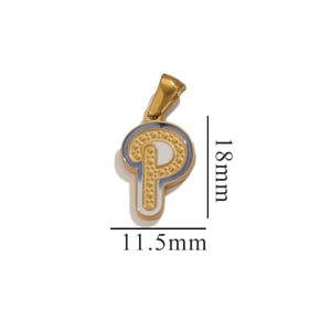 1 pezzo semplice serie chic lettera P acciaio inossidabile colore oro unisex pendenti h5 