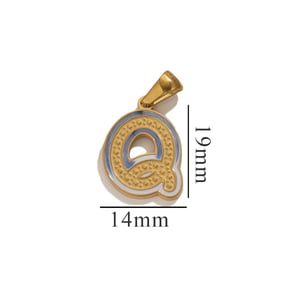 1 pezzo semplice serie chic lettera Q in acciaio inossidabile color oro unisex pendenti h5 