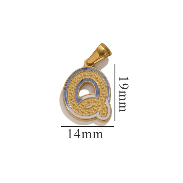 1 pezzo semplice serie chic lettera Q in acciaio inossidabile color oro unisex pendenti 